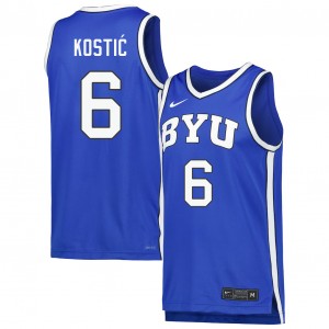 Men Aleksej Kostic Royal The Y #6 Replica Jerseys 305115-418