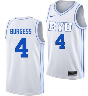 Men Chamberlain Burgess White Cougars #4 Alumni Jerseys 741322-652