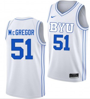Men Jared McGregor White Brigham Young University #51 Alumni Jersey 457378-397