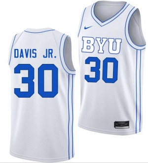 Men Kennard Davis Jr. White BYU #30 2025-26 Jersey 364891-558