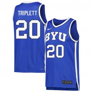 Men Max Triplett Royal BYU Cougars #20 Stitched Jersey 505373-757