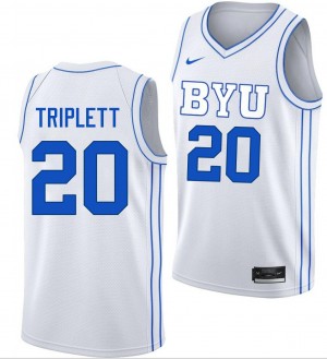 Men Max Triplett White BYU Cougars #20 Official Jersey 358166-972