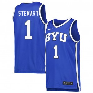 Men Trey Stewart Royal Cougars #1 Stitched Jerseys 178719-808