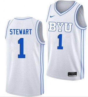 Men Trey Stewart White Cougars #1 Alumni Jerseys 685652-901