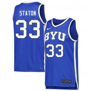 Men Xavion Staton Royal The Y #33 NCAA Jersey 114541-743
