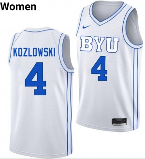 Women Brody Kozlowski White BYU Cougars #4 Embroidery Jersey 160782-994