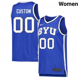 Women Custom Black Brigham Young University #00 Limited Jerseys 682471-989