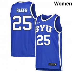 Women Dawson Baker Royal BYU #25 Embroidery Jersey 558271-423