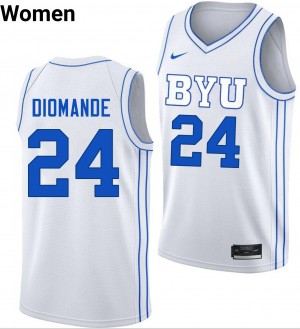 Women Dominique Diomande White Brigham Young University #24 Alumni Jerseys 116184-857