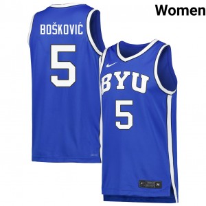 Women Mihailo Boskovic Royal BYU #5 Alumni Jersey 481146-477