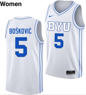 Women Mihailo Boskovic White The Y #5 Player Jersey 967731-711