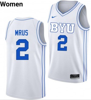 Women Tyler Mrus White BYU #2 Official Jersey 678067-364