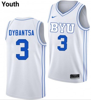 Youth A.J. Dybantsa White Brigham Young University #3 Player Jersey 987690-560