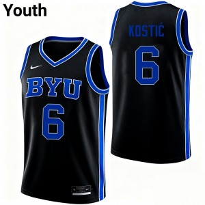 Youth Aleksej Kostic Black Cougars #6 Alumni Jerseys 906079-978
