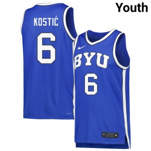 Youth Aleksej Kostic Royal Cougars #6 Stitched Jerseys 445592-131