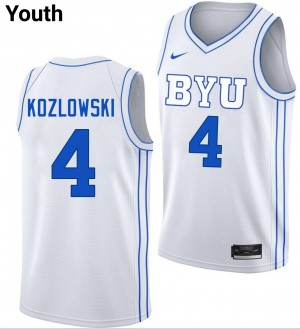 Youth Brody Kozlowski White BYU #4 Game Jerseys 122295-417