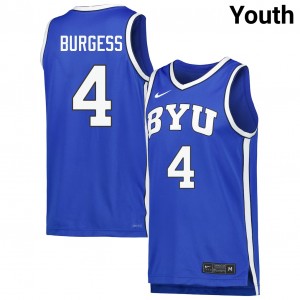Youth Chamberlain Burgess Royal The Y #4 Stitched Jersey 316943-697