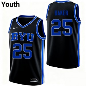 Youth Dawson Baker Black BYU #25 2025 Jersey 325158-757