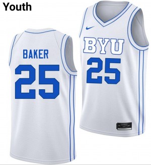 Youth Dawson Baker White Cougars #25 Official Jerseys 995401-799