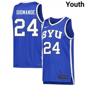 Youth Dominique Diomande Royal BYU Cougars #24 Stitched Jersey 591329-971