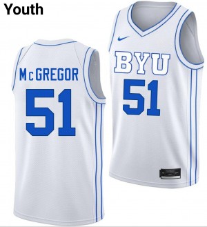 Youth Jared McGregor White BYU Cougars #51 Game Jerseys 854759-398