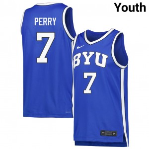 Youth KJ Perry Royal BYU Cougars #7 2025-26 Jerseys 205443-908