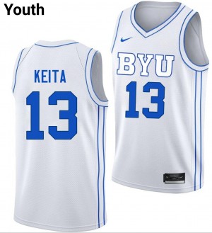 Youth Keba Keita White Brigham Young University #13 University Jerseys 144770-272