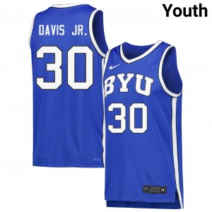 Youth Kennard Davis Jr. Royal BYU Cougars #30 High School Jerseys 380522-411