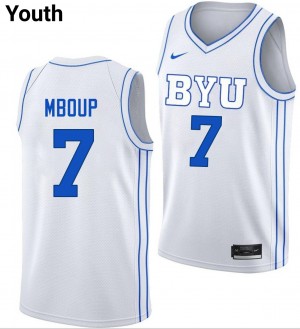 Youth Khadim Mboup White BYU Cougars #7 Player Jerseys 403670-387