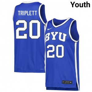 Youth Max Triplett Royal BYU #20 University Jerseys 734652-149