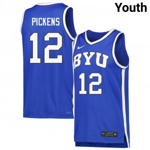 Youth Nate Pickens Royal Brigham Young University #12 University Jersey 393557-627