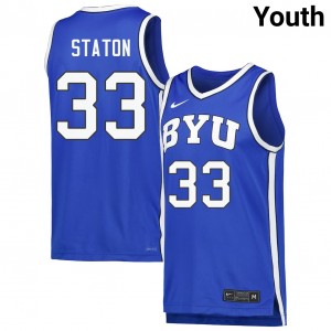 Youth Xavion Staton Royal BYU Cougars #33 University Jersey 671774-787