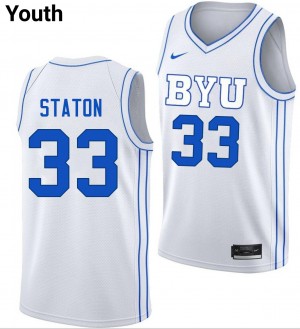 Youth Xavion Staton White BYU #33 Alumni Jersey 451408-640
